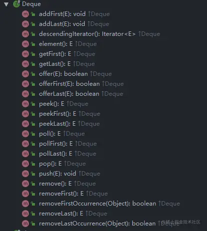 LinkedList中Deque体系下的方法