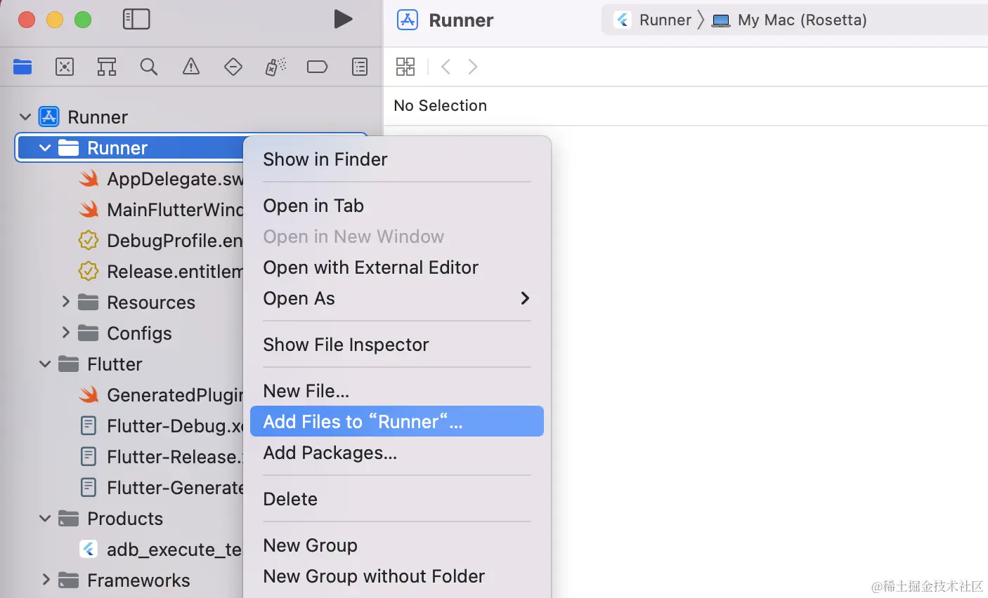 Add Files to "Runner"