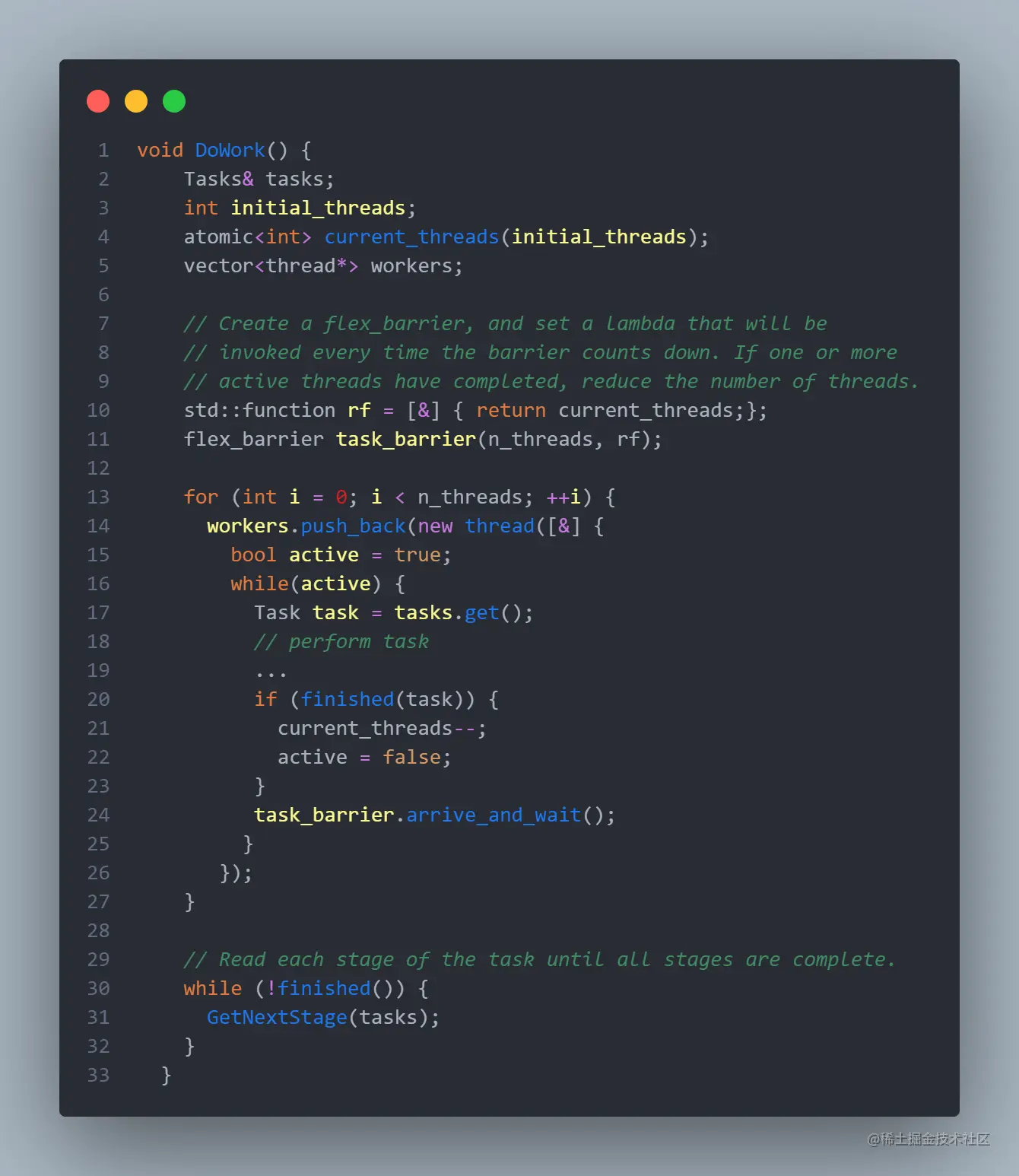 C++20 的 latch 和 barrier（二）「这是我参与11月更文挑战的第 4 天，活动详情查看：2021最后一 掘金