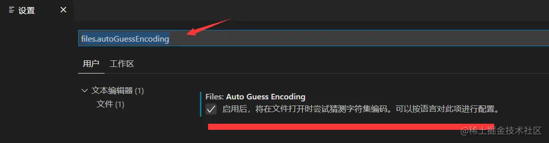 勾选files.autoGuessEncoding参数