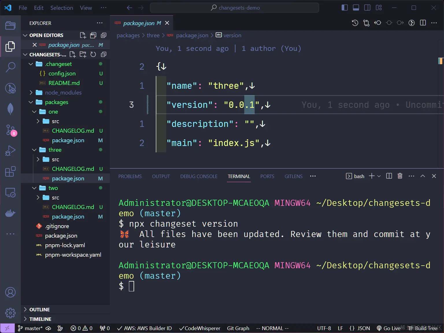 修改 package.json 文件和生成 CHANGLOG_md 文件.png
