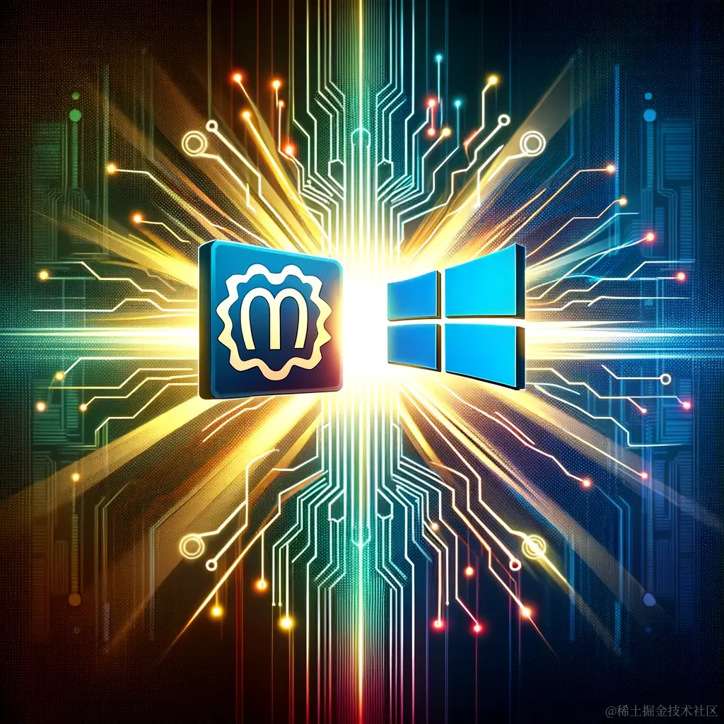 DALL·E 2024-06-08 11.17.51 - An illustration showcasing the collaboration between ARM and Windows, highlighting their bright future together. The image features the ARM and Window.webp