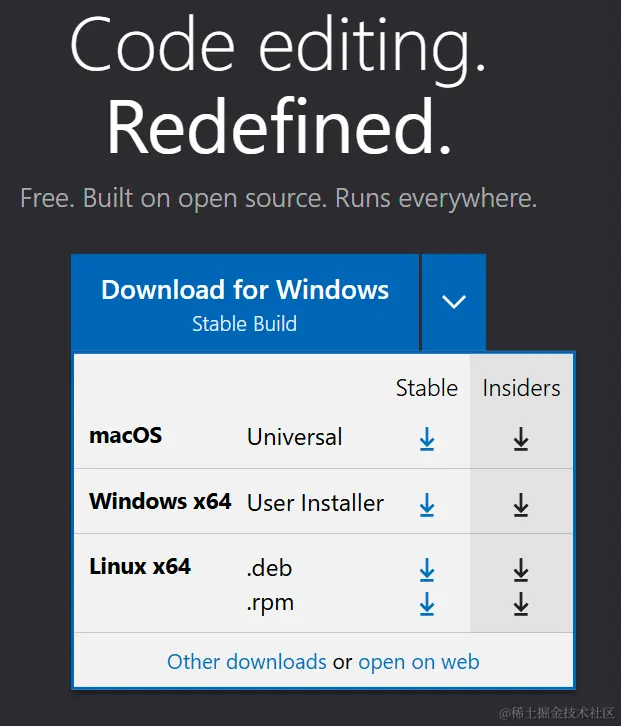 vscode初次使用安装打开 Visual Studio Code - Code Editing. Redefined - 掘金