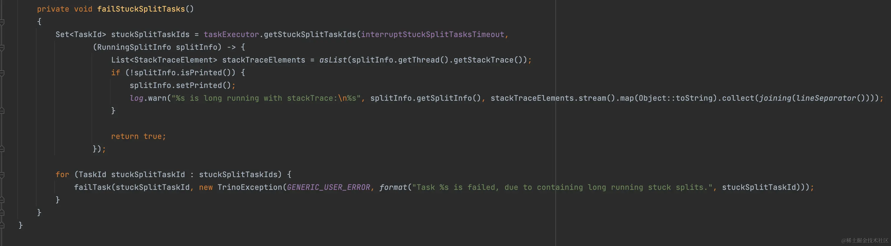 Trino中Task源码解析我们知道，在Trino中一个Query会拆分成多个Stage,一个Stage又会拆分成多个T 掘金