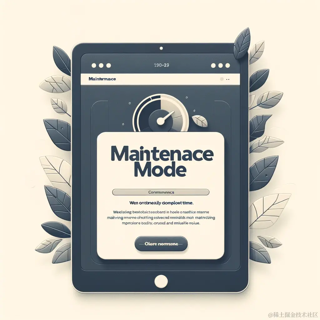 DALL·E 2023-12-21 21.44.37 - A friendly and professional maintenance mode webpage design. The page displays a clear message that the system is currently under maintenance with an .png