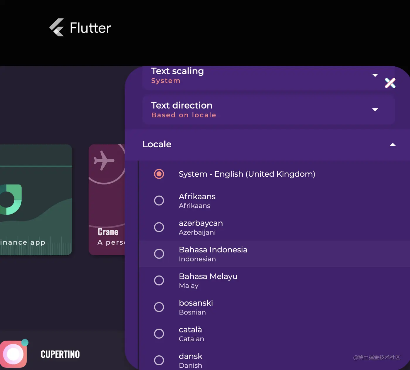 Flutter图库设置面板与locale选项的扩展