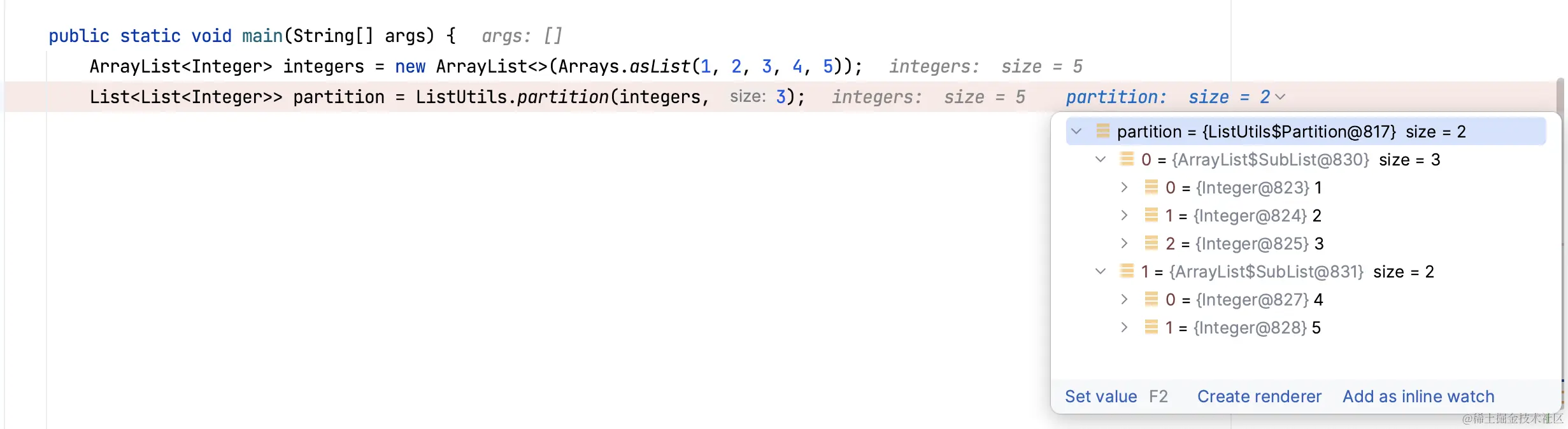 关于ListUtils.partition、Lists.partition方法的实现原理——类似于懒加载思想ListUt 掘金