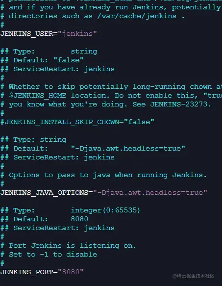 sysconfig jenkins配置