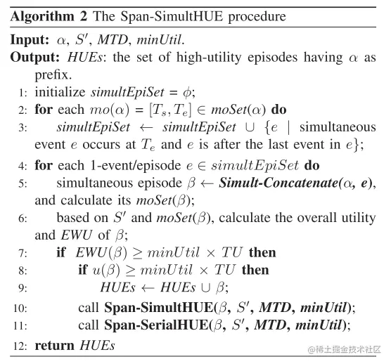 The Span-SimultHUE procedure