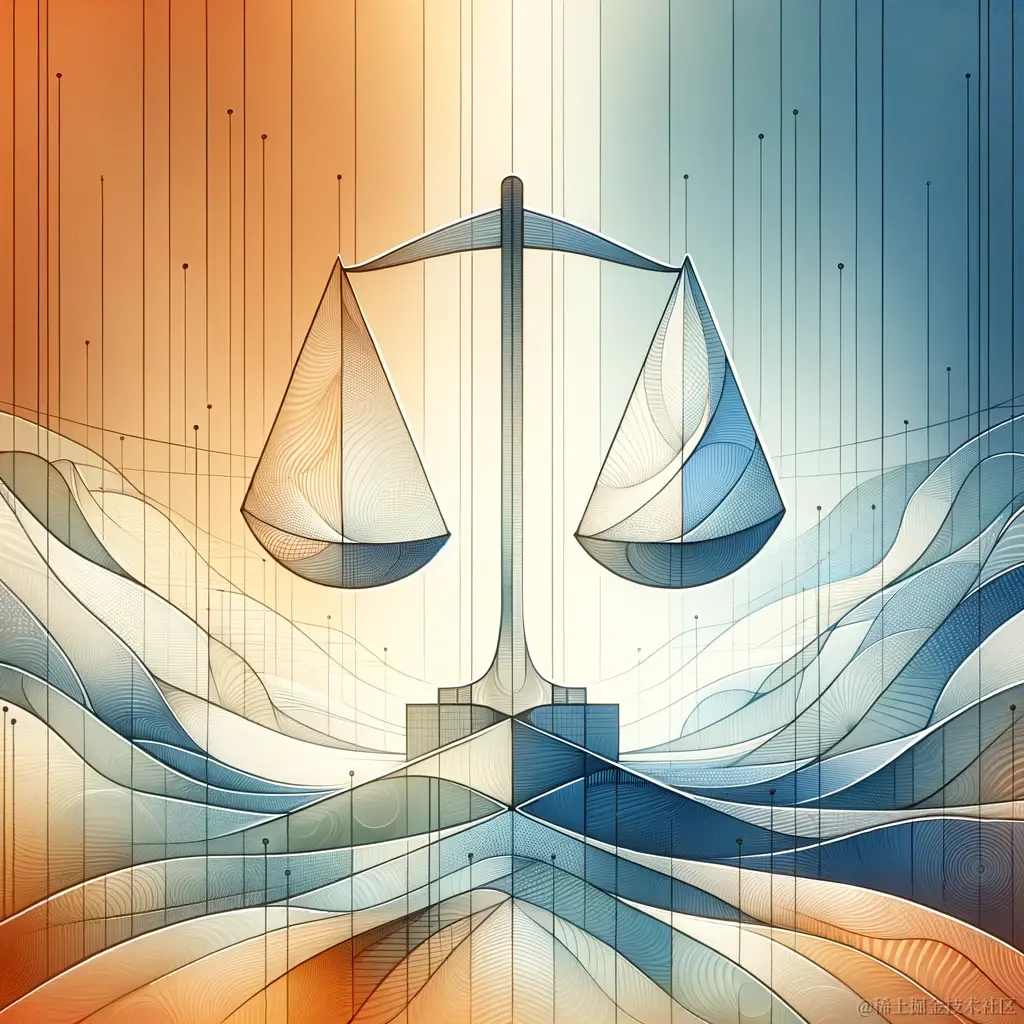 DALL·E 2023-11-15 22.55.46 - An abstract illustration representing the principles of software design patterns. The image should depict a balanced structure, like a balanced scale .png