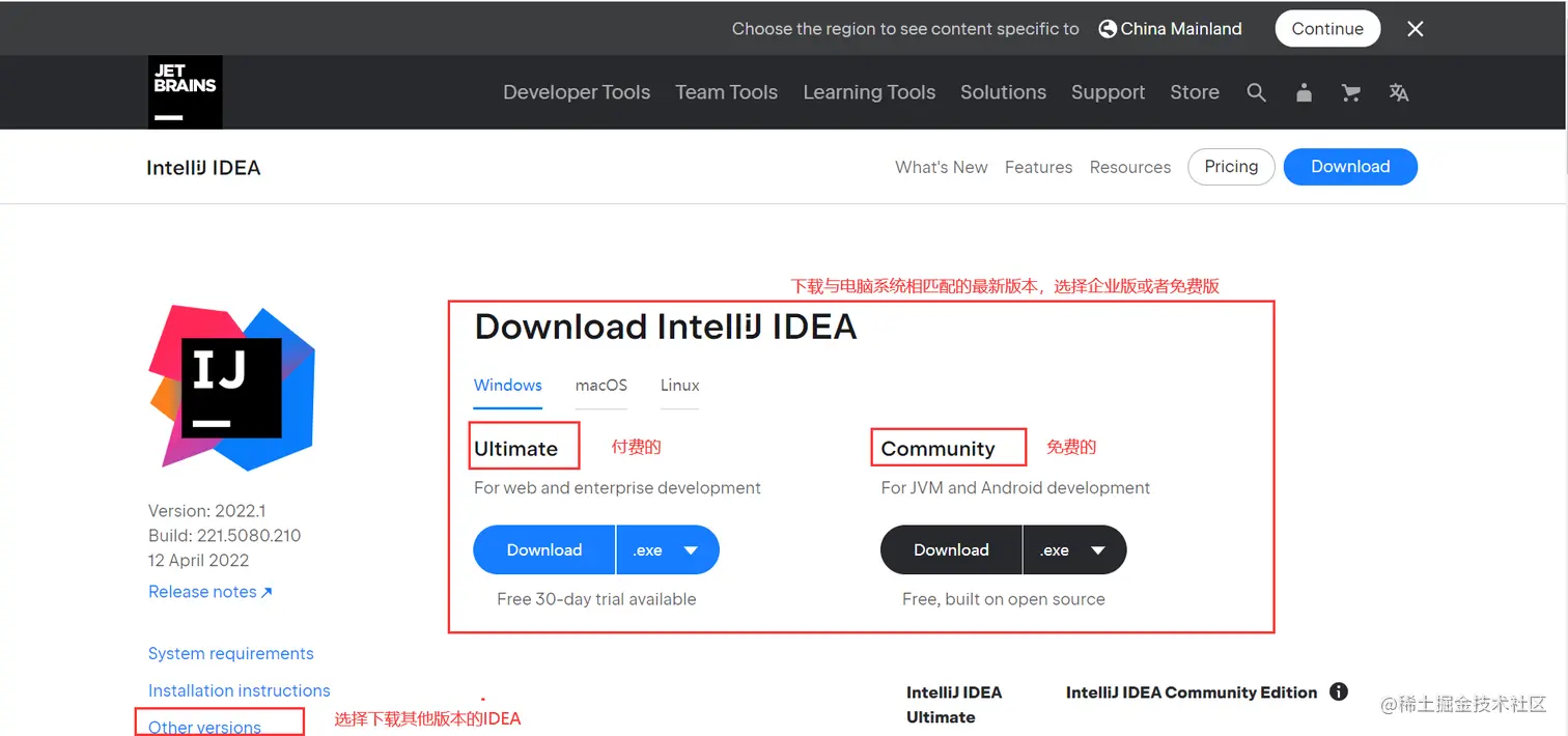 IDEA下载版本选择