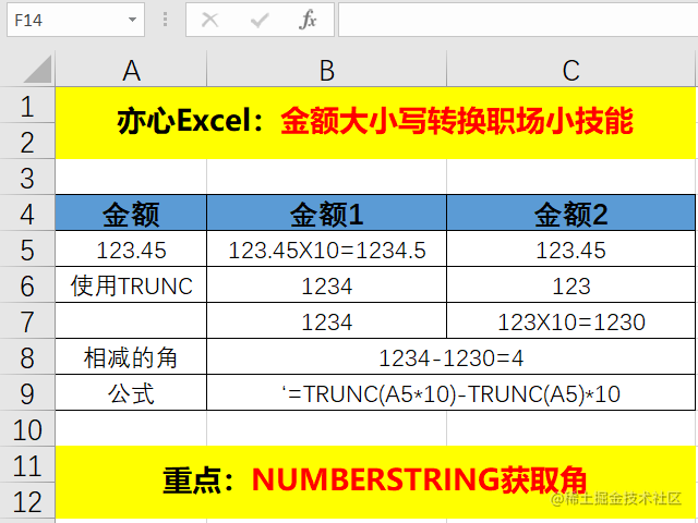 Excel中金额小写转大写，职场小技能，值得学习