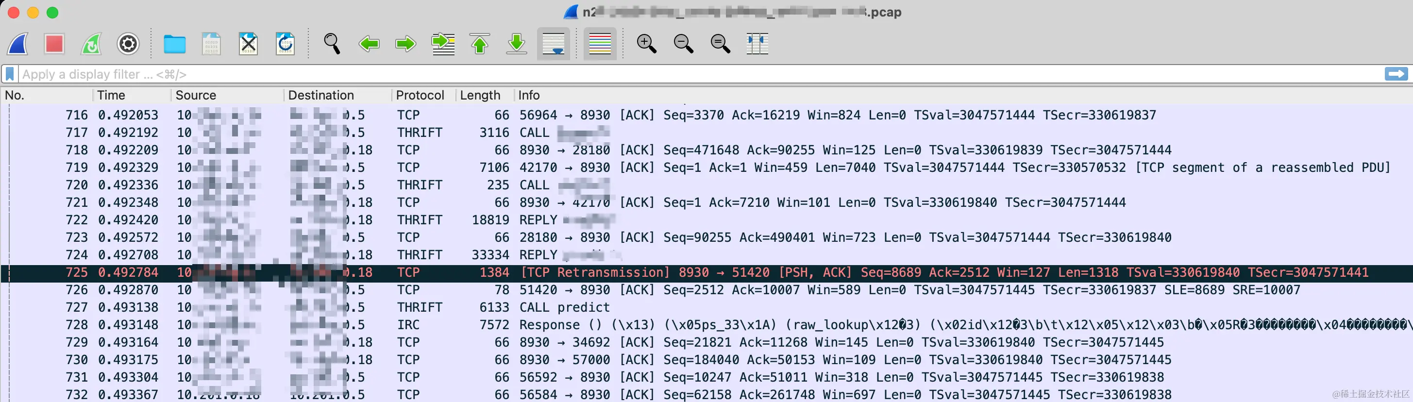 图01、wireshark 默认展示页面