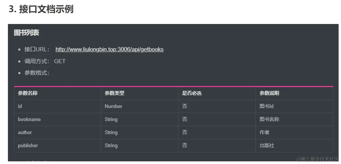 接口文档示列 i
