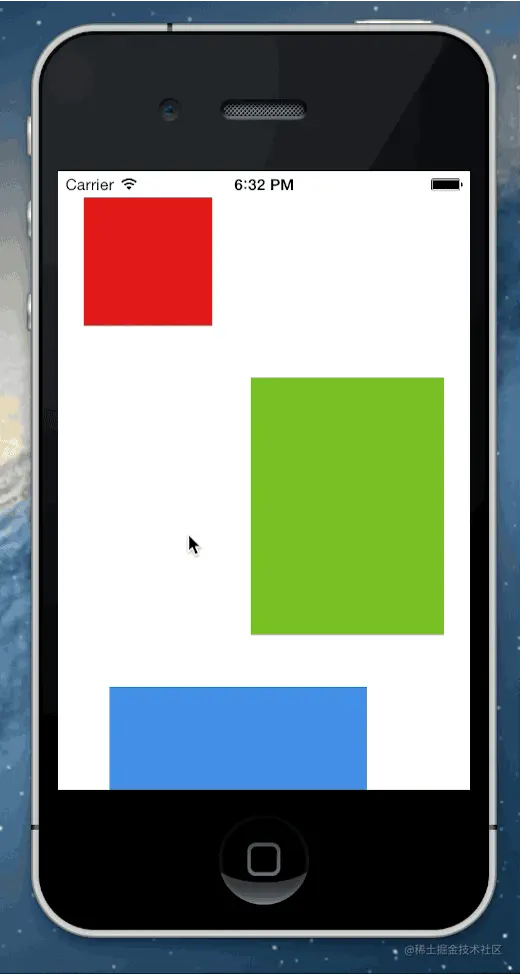 我们的自定义滚动视图正在运行。请注意，它缺少动量滚动、弹跳和滚动指示器。