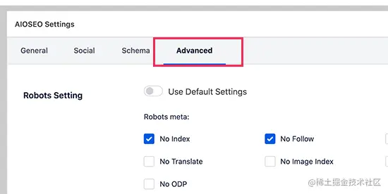 AIOSEO设置框