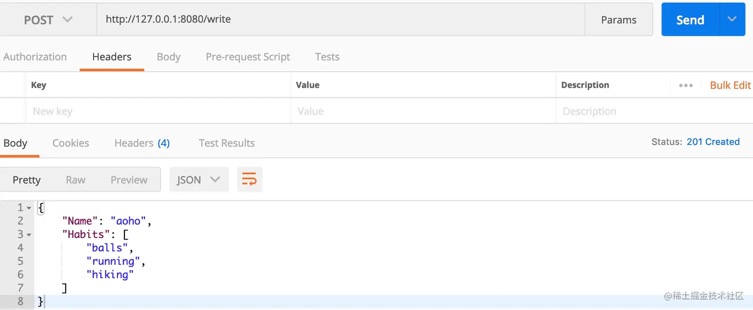 请求地址与响应的body