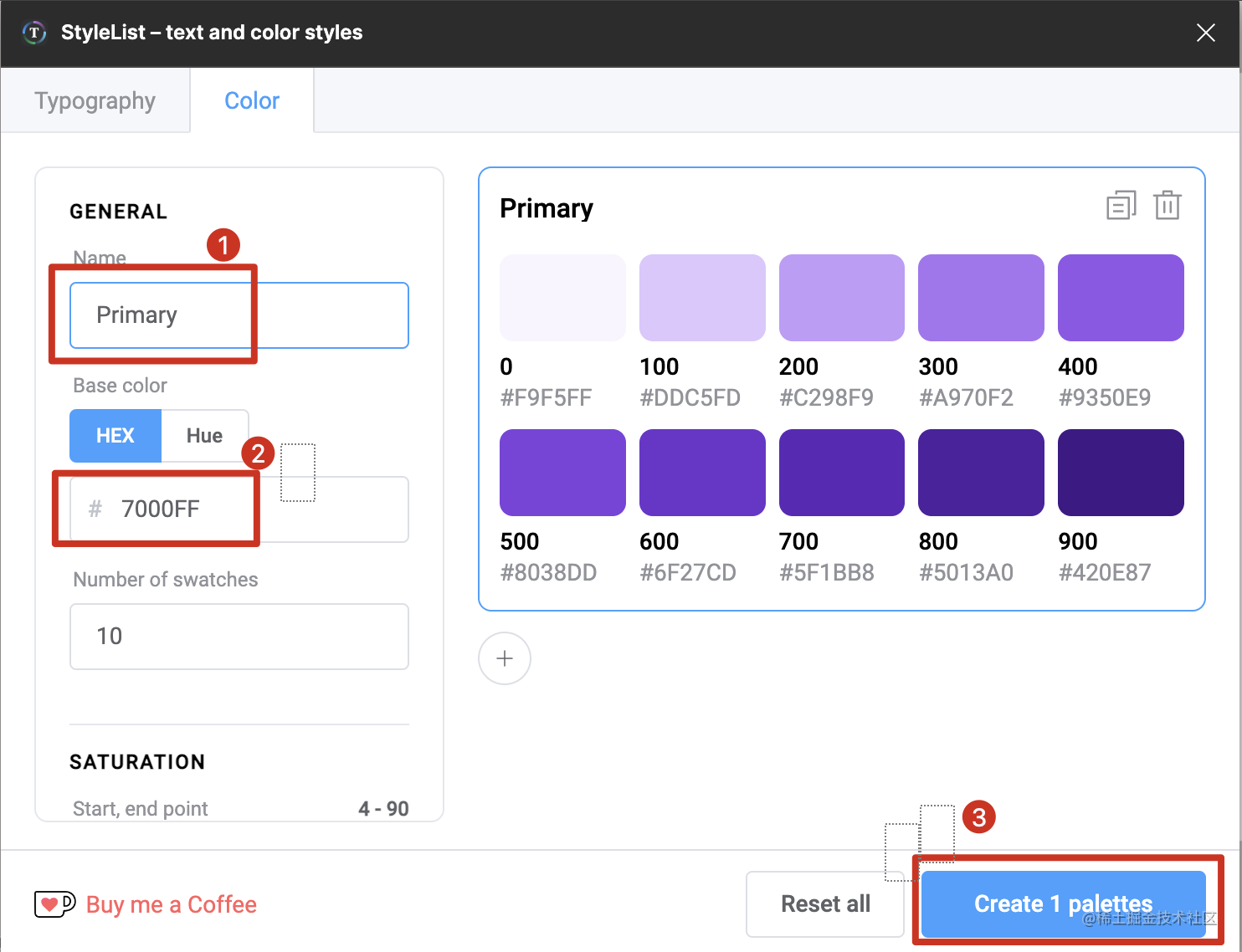 Figma generate color palette 