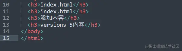 将指定文件回退到指定版本,index.html未变